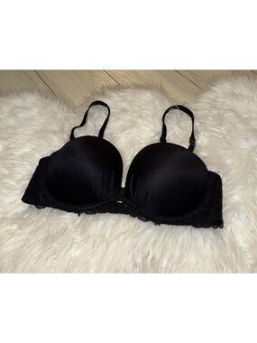Fabulous By Victorias Secret Strapless Bra Padded Underwire Womens 36B Black New